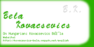 bela kovacsevics business card